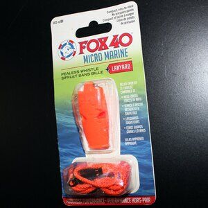 vintage FOX 40 Micro Marine Pealess Whistle 110dB + Lanyard - Made in Canada